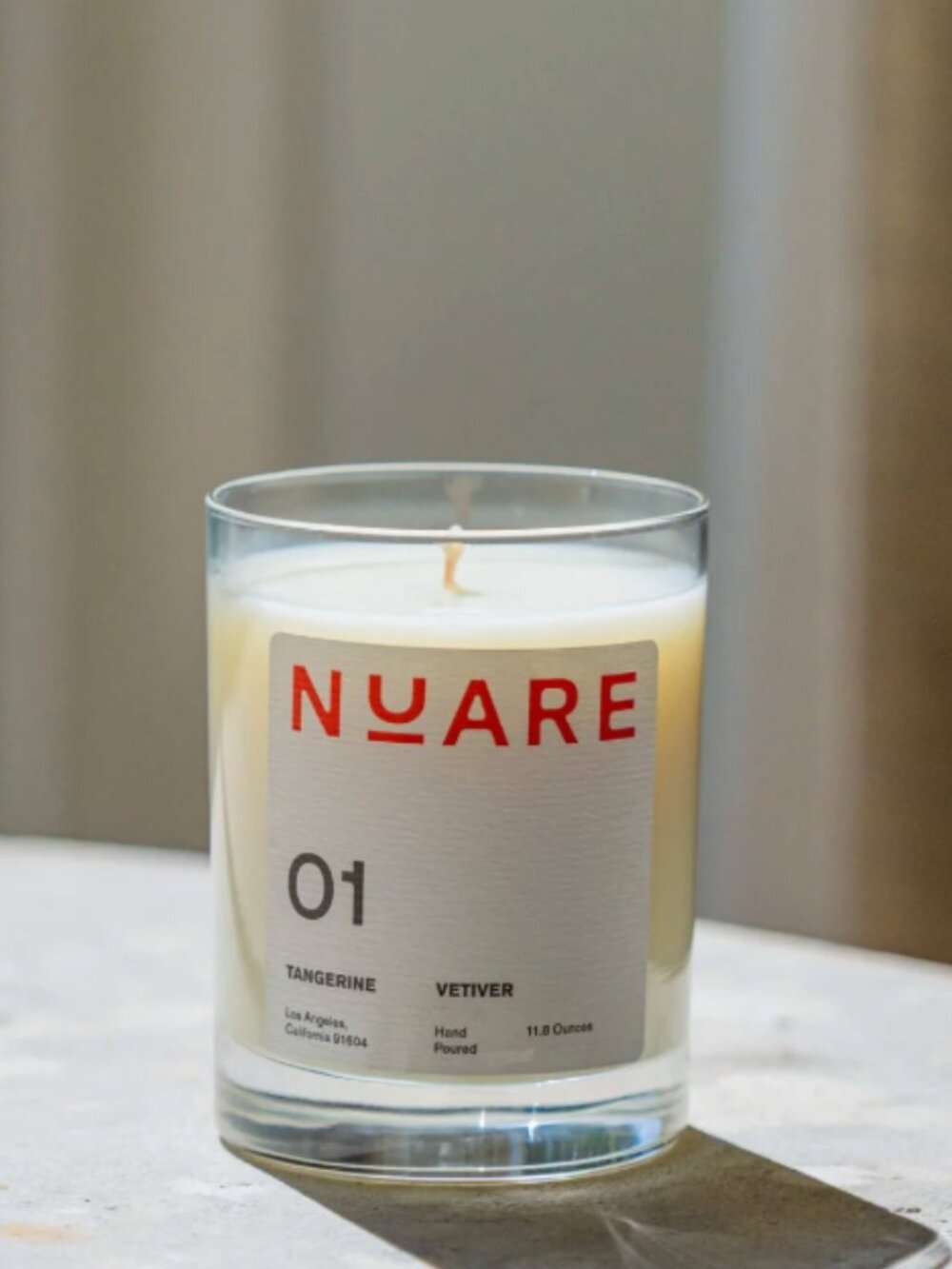 NUARE 01 TANGERINE VETIVER ESSENTIAL OILS NATURAL CANDLE | NEW IN BOX | 11.8 OZ